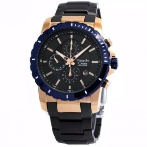 Alexandre Christie AC 6141 Rosegold Blue Man New MCBBRBABU
